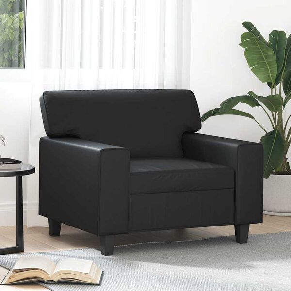 vidaXL Fauteuil Noir 60 cm Similicuir