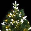 vidaXL Sapin de No&euml;l artificiel &agrave; charni&egrave;res 150 LED neige floqu&eacute;e