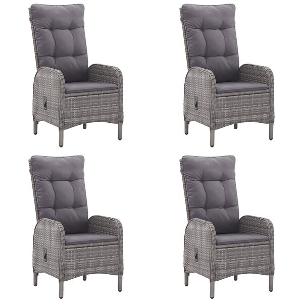 vidaXL Ensemble &agrave; manger de jardin 5 pcs Gris