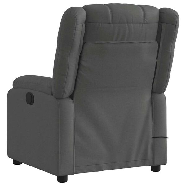 vidaXL Fauteuil inclinable de massage gris fonc&eacute; tissu