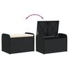 vidaXL Banc de rangement avec coussin noir 80x51x52 cm résine tressée