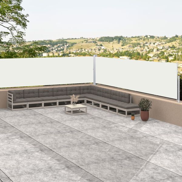 vidaXL Auvent latéral rétractable Crème 100 x 1000 cm