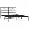 vidaXL Cadre de lit m&eacute;tal sans matelas avec t&ecirc;te de lit noir 150x200cm