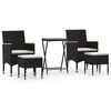 vidaXL Ensemble de bistro de jardin 5 pcs poly rotin et verre tremp&eacute;