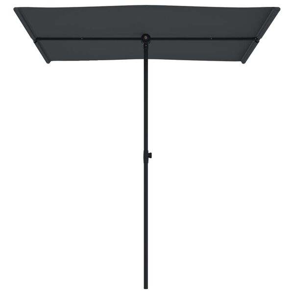 vidaXL Parasol de jardin avec m&acirc;t en aluminium 180x110 cm Noir