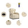 vidaXL Fauteuil inclinable de massage crème tissu