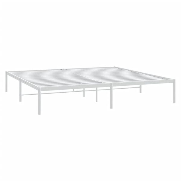 vidaXL Cadre de lit m&eacute;tal sans matelas blanc 193x203 cm
