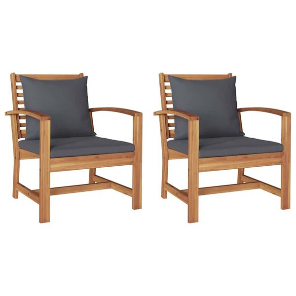 vidaXL Chaises de jardin 2 pcs Naturel 60 x 65 x 76.5 cm