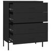 vidaXL Commode Noir 80x35x101,5 cm Acier