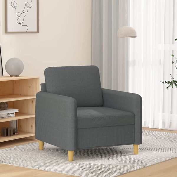 vidaXL Fauteuil Gris fonc&eacute; 60 cm Tissu