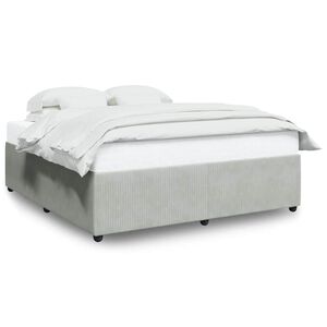 vidaXL Cadre de lit sans matelas gris clair king velours