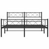 vidaXL Cadre de lit métal sans matelas avec pied de lit noir 135x190cm