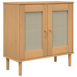 vidaXL Buffet SENJA aspect rotin marron 80x35x80 cm bois massif de pin