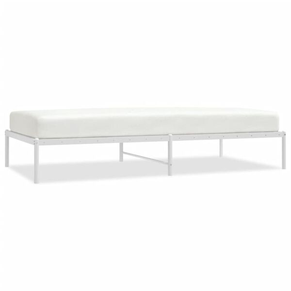 vidaXL Cadre de lit m&eacute;tal sans matelas blanc 100x200 cm