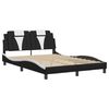 vidaXL Cadre de lit Viana sans matelas noir et blanc 137x190 cm similicuir