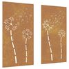 vidaXL Décorations murales de jardin 2pcs 105x55 cm design de fleur