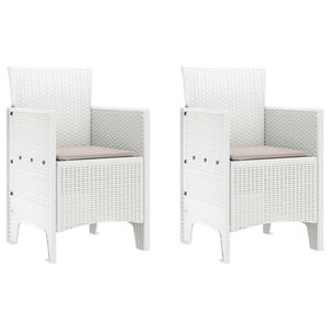 vidaXL Chaise de jardin 2 pcs Blanc 53 x 49 x 85 cm PP