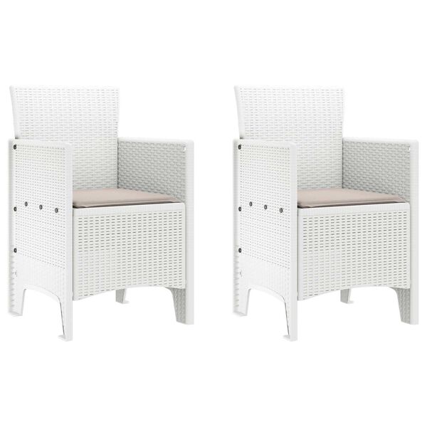 vidaXL Chaise de jardin 2 pcs Blanc 53 x 49 x 85 cm PP