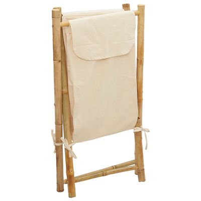 vidaXL Panier à linge blanc crème 41,5x36x63,5 cm bambou