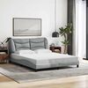 vidaXL Cadre de lit sans matelas Hvar gris clair 152x203 cm tissu