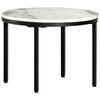 vidaXL Table basse Blanc et noir &Oslash;50 cm Marbre solide v&eacute;ritable