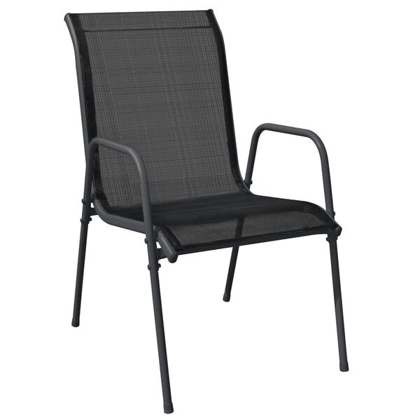 vidaXL Ensemble à manger de jardin 5 pcs noir textilène et acier