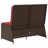vidaXL Banc de jardin avec coussin Marron Poly rotin