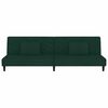 vidaXL Canap&eacute;-lit &agrave; 2 places avec deux oreillers Vert fonc&eacute; Velours
