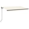 vidaXL Auvent manuel r&eacute;tractable avec LED 400x300 cm Cr&egrave;me