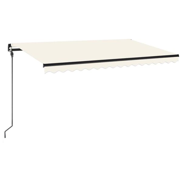 vidaXL Auvent manuel r&eacute;tractable avec LED 400x300 cm Cr&egrave;me