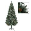 vidaXL Arbre de No&euml;l artificiel pr&eacute;-&eacute;clair&eacute;/boules pommes de pin 180cm