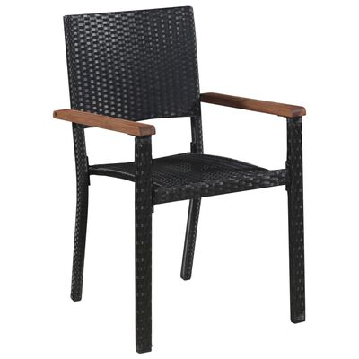 vidaXL Mobilier d'extérieur 5 pcs Résine tressée et bois d'acacia Noir