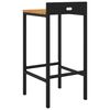vidaXL Tabourets de bar lot de 2 noir r&eacute;sine tress&eacute;e et bois d'acacia