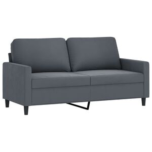 vidaXL Canap&eacute; &agrave; 2 places Gris fonc&eacute; 140 cm Velours