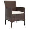 vidaXL Ensemble &agrave; manger de jardin coussins 5 pcs Marron/noir