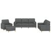 vidaXL Ensemble de canap&eacute;s 4 pcs coussins gris fonc&eacute; tissu