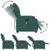 vidaXL Fauteuil inclinable de massage &eacute;lectrique vert fonc&eacute; tissu