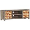 vidaXL Meuble TV Gris 120 x 30 x 40 cm Bois massif de manguier