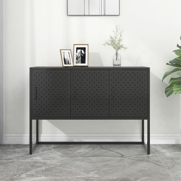 vidaXL Buffet Noir 105x35x75 cm Acier