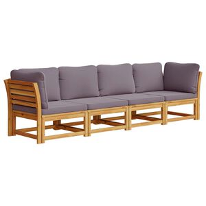 vidaXL Salon de jardin 4 pcs avec coussins Bois d'acacia solide
