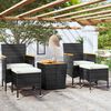vidaXL Ensemble de bistro de jardin 5pcs R&eacute;sine tress&eacute;e et acacia Noir