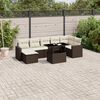 vidaXL Salon de jardin 8 pcs avec coussins marron r&eacute;sine tress&eacute;e