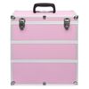 vidaXL Mallette à maquillage 37x24x40 cm Rose Aluminium
