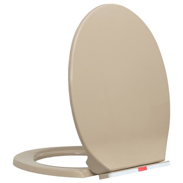 vidaXL Si&egrave;ge de toilette &agrave; fermeture en douceur Beige Ovale