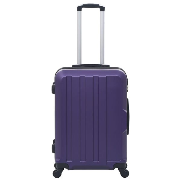 vidaXL Valise rigide 3 pcs Violet ABS