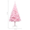 vidaXL Sapin de No&euml;l artificiel pr&eacute;-&eacute;clair&eacute; et support rose 240 cm PVC