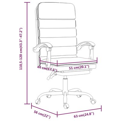 vidaXL Fauteuil de massage inclinable de bureau gris similicuir