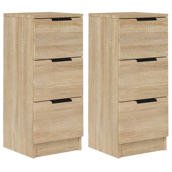 vidaXL Buffets 2 pcs Ch&ecirc;ne Sonoma 30x30x70 cm Bois d'ing&eacute;nierie