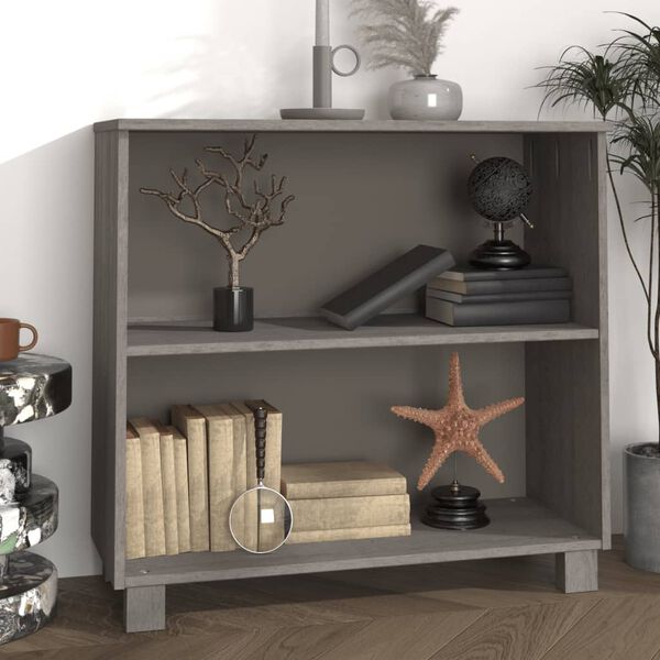 vidaXL Buffet HAMAR Gris clair 85x35x80 cm Bois massif de pin