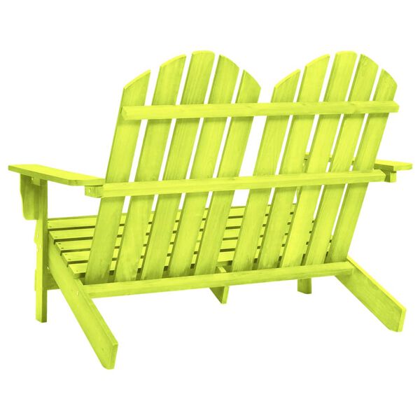 vidaXL Chaise de jardin Adirondack 2 places bois de sapin massif vert